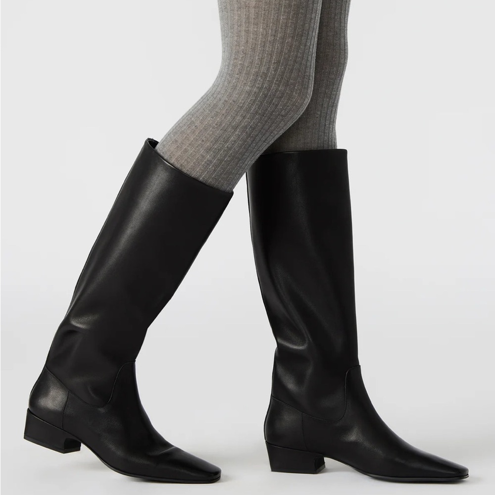 Black Square Toe Boots